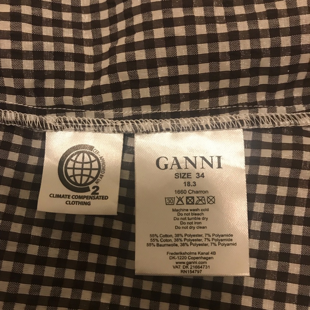 GANNI CHARRON GINGHAM WRAP DRESS - Picture 6 of 6